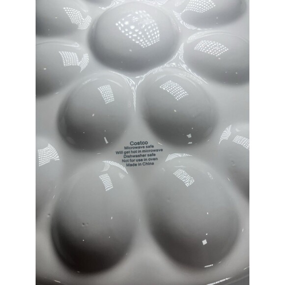 Deviled Egg Platter Set - 2pc White Ceramic.  Egg Serving Platter‎ - Picture 13 of 14
